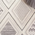 thumbnail image 6 of SAFAVIEH Urban Conchur High Low Trellis Chevron with Fringe Area Rug, Grey/Ivory, 5'3" x 7'6", 6 of 8