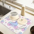 thumbnail image 2 of Yayeee Dish Drying Mat for Kitchen Counter 16" x 18" Microfiber Super Absorbent Coffee Decorative Pad, Pink Skates, 2 of 9