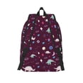 thumbnail image 2 of Lsque Space Dinosaur Pattern Canvas Daypack, Durable Backpack, High-quality Versatile Backpack,Vintage Compact Backpack-Small, 2 of 6