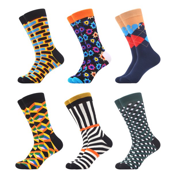 WeciBor Men's Colorful Dress Socks Combed Cotton Crew Socks Socks Size