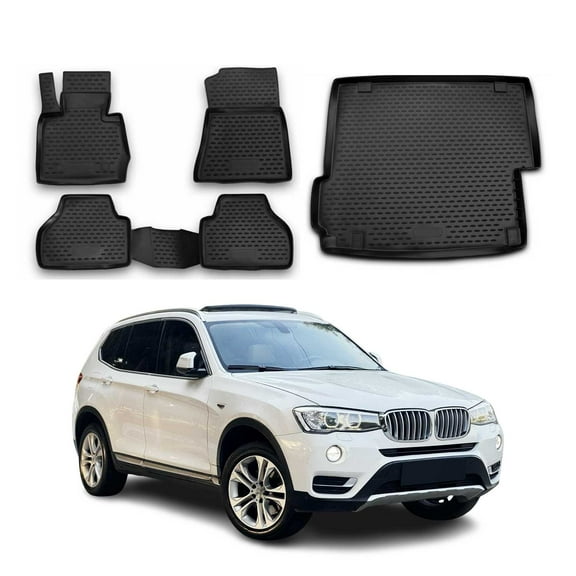 Custom Floor Mats & Cargo Liners for BMW X3 F25 2011-2017 Rubber TPE Black 5Pcs