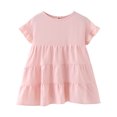 thumbnail image 2 of XQYLOS Boys And Girls Simple T-Shirt Toddler Girls T Shirts Ruffle Short Sleeve Round Neck Loose Blouse Summer Solid Color Casual Girl Tee Tops, 2 of 4