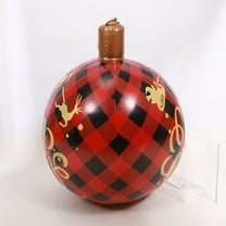 Hvmvliv Giant Christmas Inflatables Outdoor Christmas Inflatable Decorative Pvc Balls Snowflake Pattern Christmas Inflatable Decorations Outdoor 1.98 ft, Red