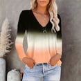 thumbnail image 2 of PVCS Blouse Décontractée à Manches Longues Col en V Imprimé Teinture sur Nœuds pour Femmes, 2 of 5