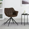 thumbnail image 5 of DUHOME Small Accent Armrest Desk Office Side Chair Dark Brown, 5 of 7