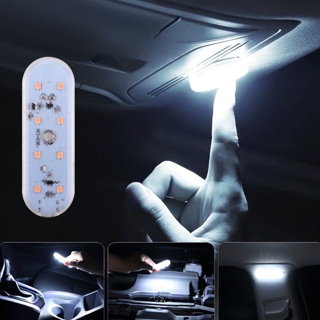 mini Lámpara De Lectura Magnética 8LED 6LED Interruptor Táctil Cableado Gratis RGB Techo Atmósferas Luz Para Coche huangjie unisex