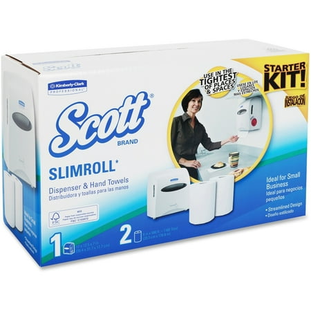 Slimroll Hard Roll Hand Towel System, W/2 Rolls, 12 X 7 X 12.5, White