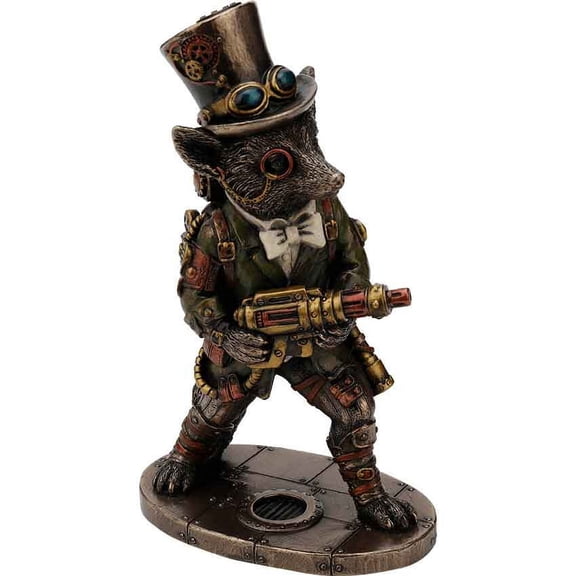 Veronese Design Bronze Finish Steampunk Stagecoach Gentleman Fox Bandit Statue