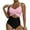 Pink, variant on Women's Form-Fitting One-Piece Swimsuit with Criss-Cross Midriff Cutout and Ruched High-Waist Bottom - Streamlined Design