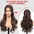 thumbnail image 6 of Brown Wigs for Women, 4x4 Realistic Scalp, Free Parting, 22 Inch Long Curly Synthetic Hair Wig with Curtain Bangs for Daily Use, 6 of 6
