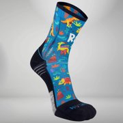 Zensah Dinosaurs Socks (Mini Crew) M / Teal