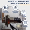 thumbnail image 6 of Uxcell Cast Pipe Fitting Hex Locknut, Nickel Plated Copper Female Thread Lock Nut for Plumbing NPT1, 6 of 7