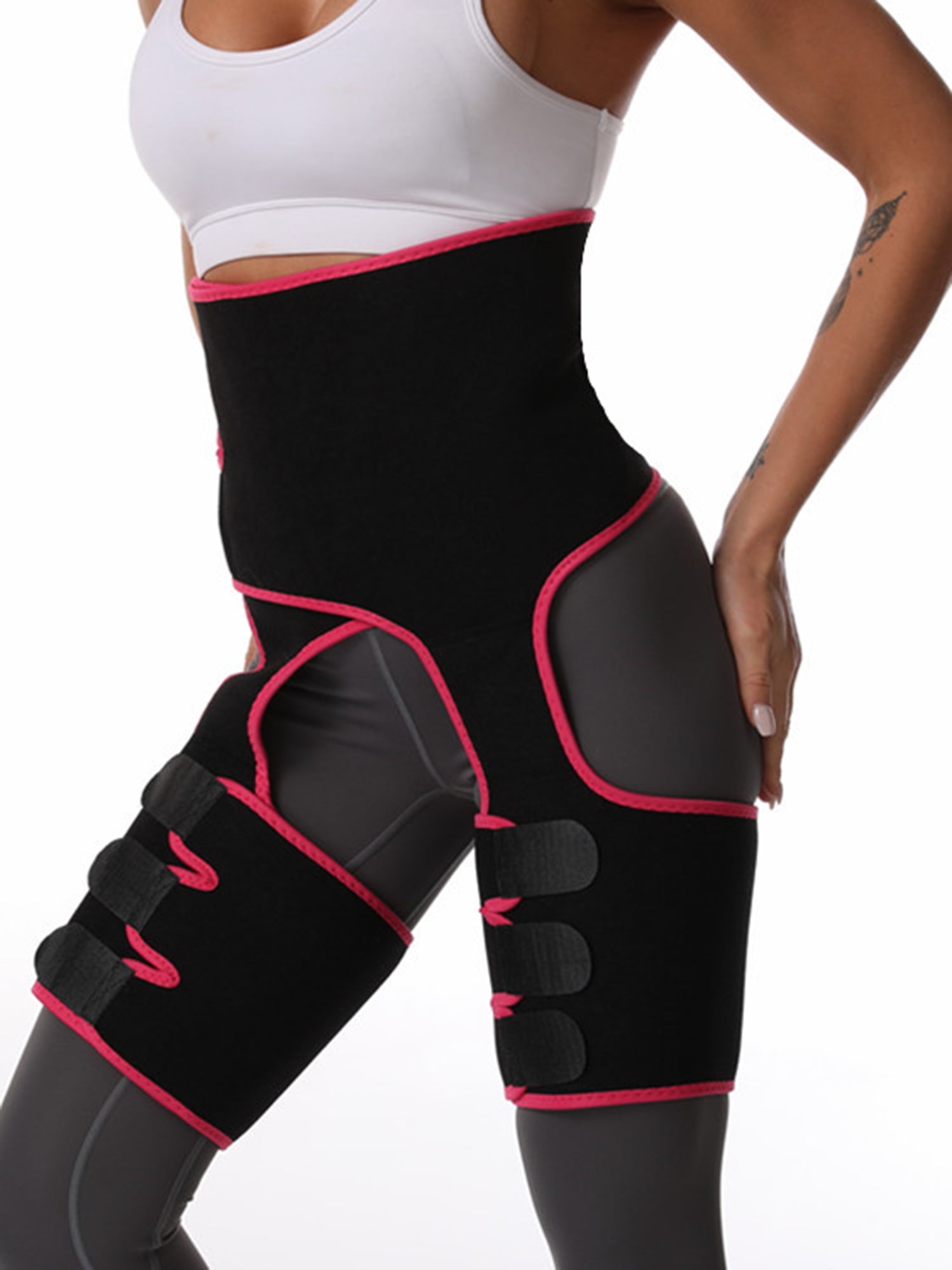 Le Touch Neoprene Thigh Shaper for Women,High-Waist Sport Waist Trainer Thigh Trimmer Butt Lifting Compress Wrap 
