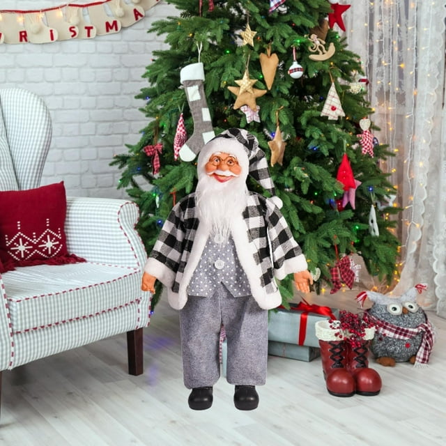 Figura navideña de Papá Noel perfke coleccionable de 24 pulgadas para interior y exterior