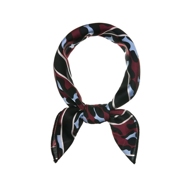 INSPIRE CHIC Foulard Carré à Imprimé Léopard pour Femme Fichu Foulard de Cou Mouchoir Rouge Vin Bleu