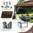 thumbnail image 5 of HOTEEL Pop Up Gazebo, Outdoor Patio Gazebo with Double Tier Vented Roof & Mosquito Netting, 3 Adjustable Heights Instant Canopy Tent for Backyard, Garden, Party and BBQ, Brown, 5 of 12