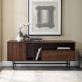 thumbnail image 2 of 60" Modern TV Console with Record Storage - Dark Walnut, 2 of 7