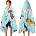 thumbnail image 3 of Cartoon Dog Hooded Bath Towel，60"x35" for Ages 3 To 12 Kids, Quick Dry Lightweight Soft Microfiber Hood Beach Towel Cover Up for Kids, 3 of 7