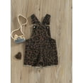 thumbnail image 4 of Bagilaanoe Toddler Baby Girl Summer Short Jumpsuit Sleeveless Solid Color/Leopard Print Print Suspender Overalls 1T 2T 3T 4T 5T 6T Kids Short Pants Summer Outfits, 4 of 8