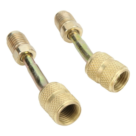 R410A Converter, High Hardness Professional 2 Pcs Rustproof Leakproof Charging Vacuum Port Adapter 1/4 To 5/16 Universal For Mini Split System Air Conditioners