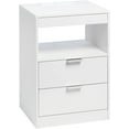 thumbnail image 5 of ADORNEVE Nightstand with Wireless Charging Station and 2 Drawers, Bedside Table with LED Lights, White, 5 of 9