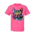 thumbnail image 3 of Cute Cat | Dean Russo Art Animal Lover Men's T-Shirt, Neon Pink, Medium, 3 of 6