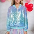 thumbnail image 4 of YunPes Boys Girls Glitter Sequin Jacket Teen Zip Up Sparkly Lightweight Stage Coat Birthday Party Winter Funny Outwear, 4 of 9