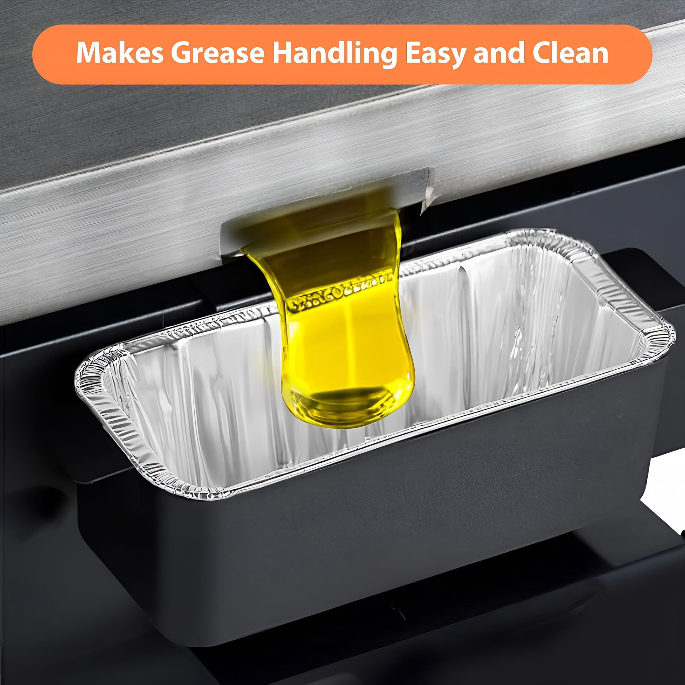 ACDANC 50-Pack Griddle Accessories for Blackstone - Grease Cup Liners Compatible with Blackstone 5017 Griddle, Aluminum Foil Drip Pan Disposable Grease Catcher Tray for 17, 22, 28, 36 Inch