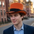 thumbnail image 5 of Vjnyvs Wool Top Hat Unisex Asymmetric Top Hat Victorian Magician Hat Gentlemen Hat Jazz Cap for Men Women Accessory, 5 of 7