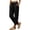 ZA-Black-pants for women, variant on Women's Linen Pants Straight Leg Cropped Pant for Beach Breathable Drawstring Elastic Waist Bohemian Trousers with Side Snap Button
