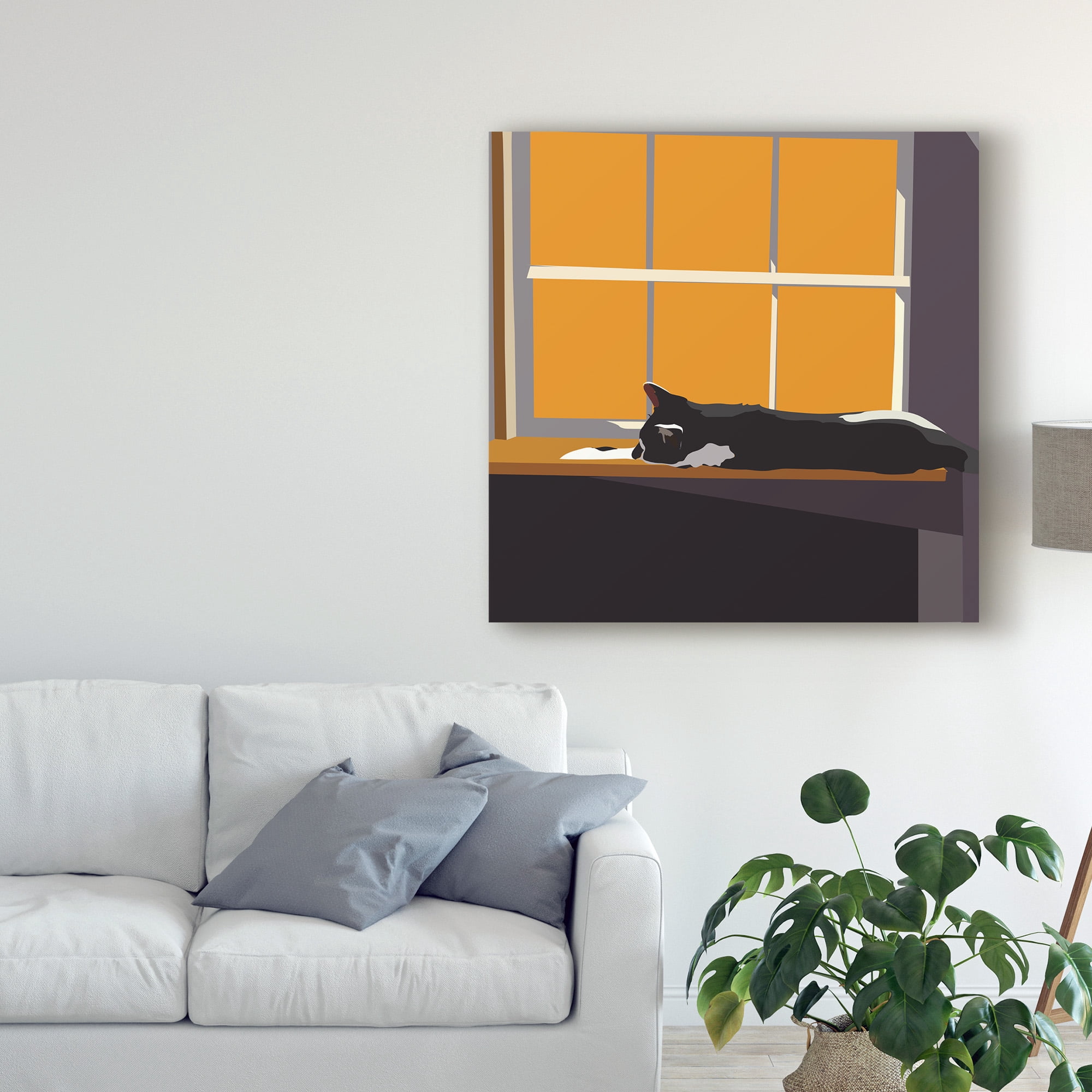 Trademark Fine Art 'Cat on a Window Sill II' Canvas Art by Emily Kalina