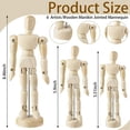 thumbnail image 3 of LEEYNEER 6 Pcs Mannequin Modèle en Bois avec Support Flexible Articulé, 3 of 6
