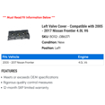 thumbnail image 2 of Left Valve Cover - Compatible with 2005 - 2017 Nissan Frontier 4.0L V6 2006 2007 2008 2009 2010 2011 2012 2013 2014 2015 2016, 2 of 2
