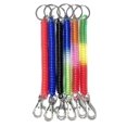 thumbnail image 1 of 6-pack Colorful Flexible Theftproof Spring Coil Cord Stretch Tether Ring With Clip-color Random-1374, 1 of 5