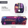 thumbnail image 3 of Pofeuu Western Style Dinosaur Print Leather Pencil Case, Leather Pencil Pouch Large Capacity, Big Pencil Pouch with Zipper Vintage Pen Bag Fountain Pen Holder, 3 of 7