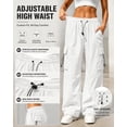thumbnail image 4 of Cargo Pants for Women, Lightweight Quick Dry, Womens Elastic Wide Leg Jogging Sweatpants with Pockets Adjustable Drawstring Waist for Outdoor Hiking Travel, 4 of 7