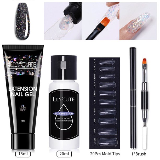 LILYCUTE 15ml Kit de Gel de extensión de uñas Soak Off UV Gel acrílico blanco claro rosa esmalte de uñas de Gel para el hogar Nail Art salon Set zhangmengya LED