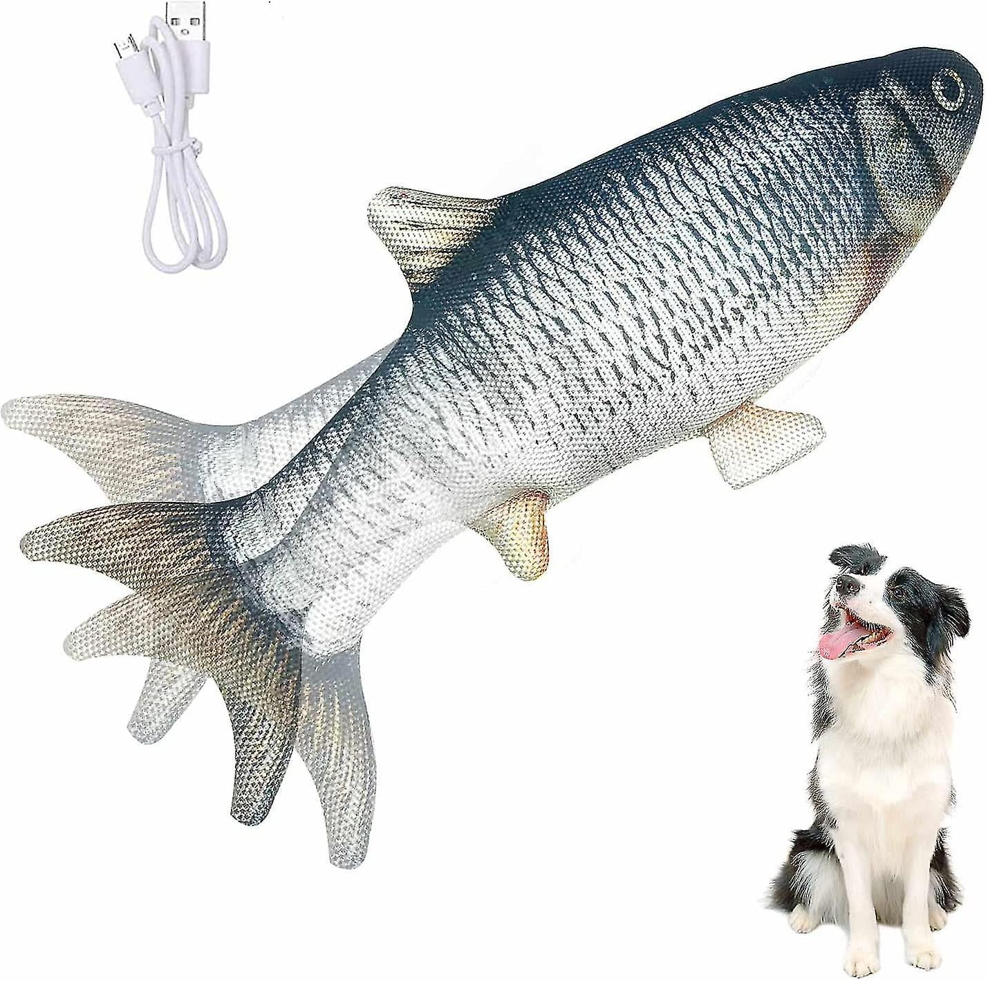 Electric Moving Dog Fish Toy Realistic Flopping Fish Oxford Cloth