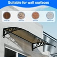 thumbnail image 4 of Happydeer 31.5x47 Inches Doors Awning, Window Awning Canopy Exterior with Plastic Steel Bracket, Aluminum Alloy Mounting Poles, UV, Rain, Snow Protection Awning for Door, Brown, 4 of 8