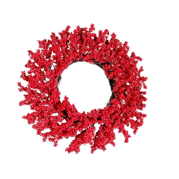 20" Christmas Wreath, Red Berry Artificial Wreath, Handmade Front Door Wreath， for Christmas Decoration Home Indoor Outdoor Wall Window Farmhouse Holiday Winter