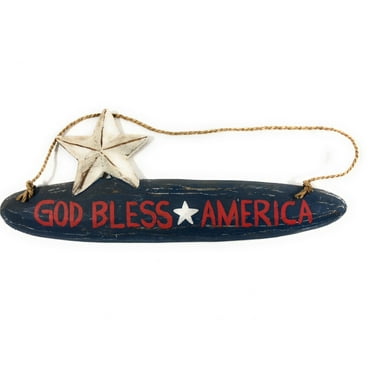 God Bless America Americana Wooden Sign 14"Texas Decor | #ort17085b