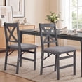 thumbnail image 6 of AFO Foldable Solid Wood Cross-Back Dining Chairs Set of 2, Dark Grey, 6 of 15