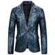 thumbnail image 1 of abrigo con estampado de piel de serpiente de moda traje de hombre de un solo pecho ajustado Pompotops oipoqjl12098, 1 of 4