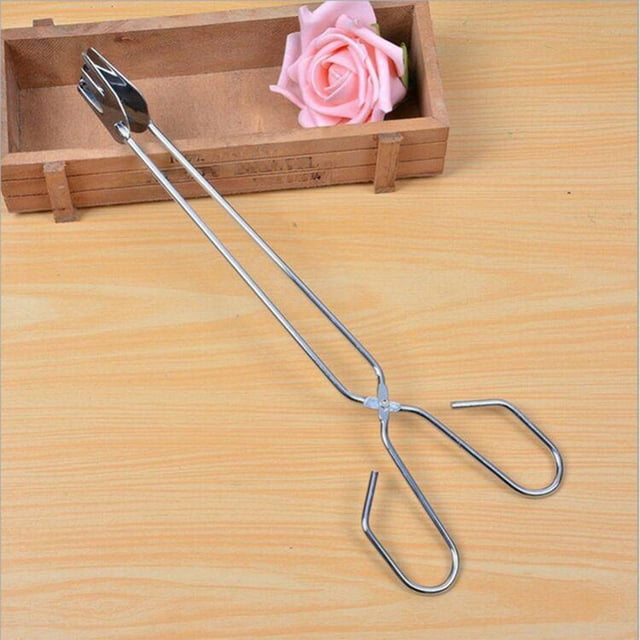 Pinzas metálicas para carbón de barbacoa | Mangos resistentes al calor con mecanismo de bloqueo | Pinzas resistentes para cocinar, voltear y servir en barbacoas. Accesorios para asar.