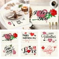 Valentine's Day Linen Printed Insulated Square Placemat Home Kitchen