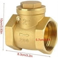 thumbnail image 2 of Válvula de retención unidireccional Ficarrico Dn50, válvula de retención oscilante de latón con hilo femenino de 232psi, que previene el reflujo de agua, 2 of 5