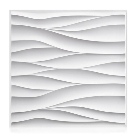FLOLEOPA White 11.8 in x 11.8 in 0.8 mm, PVC Decorative Wall Panels, 30 Pieces