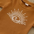 thumbnail image 6 of Coerni Summer Beach Leisure Outfit for Toddler Boys Girls Short Sleeve Cotton Ribbed T Shirt Pullover Tops Shorts Outfits, 6 of 8