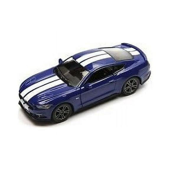 5" Kinsmart 2015 Ford Mustang GT Stripe Diecast Model Toy Car 1:38 Blue