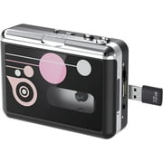 Rybozen Portable Cassette Player, Converter Recorder Convert Tapes to Digital MP3 Save into USB Flash Drive/ No PC Required Black